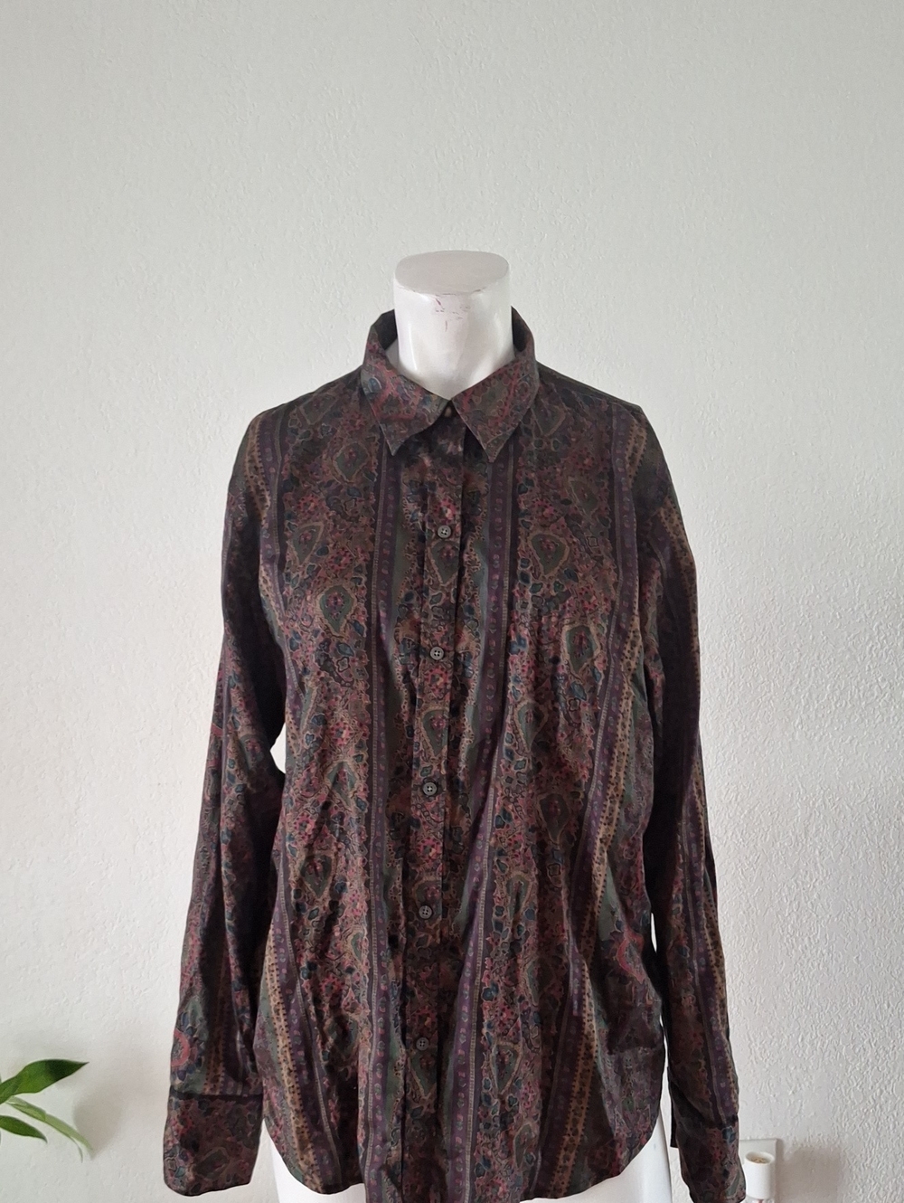 Lauren Ralph Lauren Long-Sleeve ButtonUp Dress Shirt Brown Multi Color Sz XL
